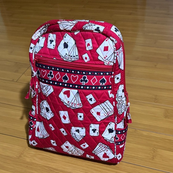 Red Playing Card Pattern Backpack - Picture 10 of 13